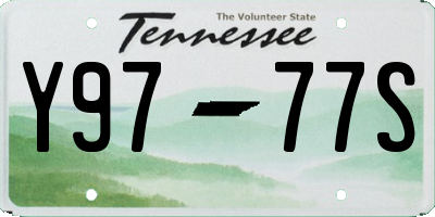 TN license plate Y9777S
