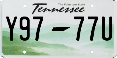 TN license plate Y9777U