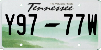TN license plate Y9777W