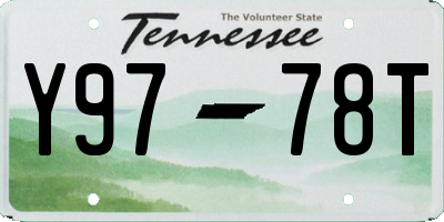TN license plate Y9778T