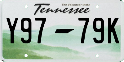 TN license plate Y9779K