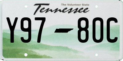 TN license plate Y9780C