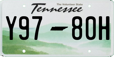 TN license plate Y9780H