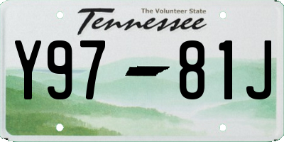 TN license plate Y9781J