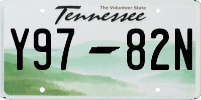 TN license plate Y9782N