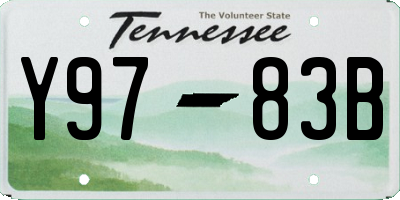 TN license plate Y9783B