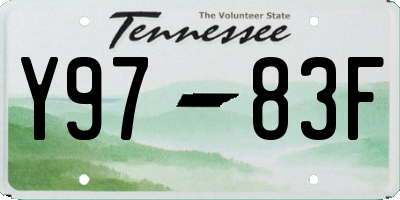 TN license plate Y9783F