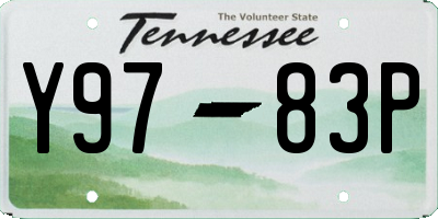 TN license plate Y9783P