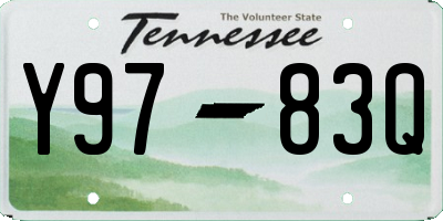 TN license plate Y9783Q