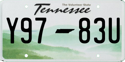 TN license plate Y9783U