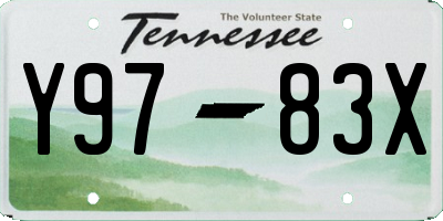 TN license plate Y9783X