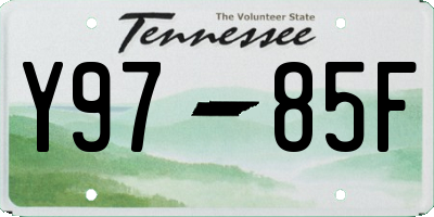 TN license plate Y9785F
