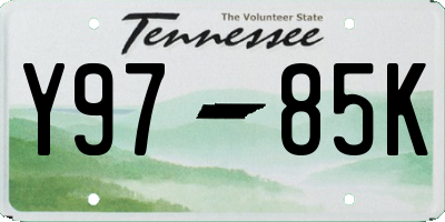 TN license plate Y9785K
