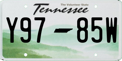 TN license plate Y9785W