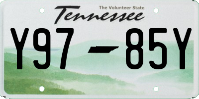 TN license plate Y9785Y