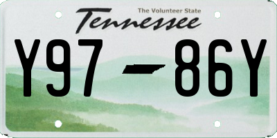 TN license plate Y9786Y