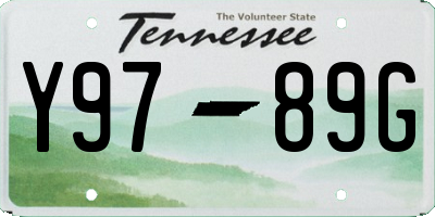 TN license plate Y9789G