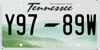 TN license plate Y9789W