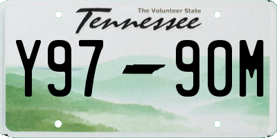 TN license plate Y9790M
