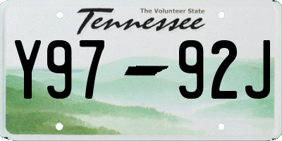 TN license plate Y9792J