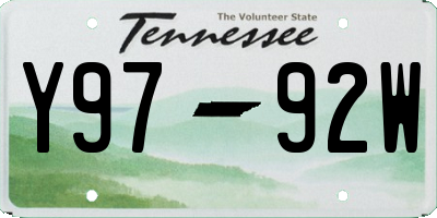TN license plate Y9792W
