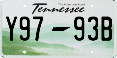 TN license plate Y9793B
