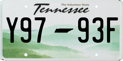 TN license plate Y9793F