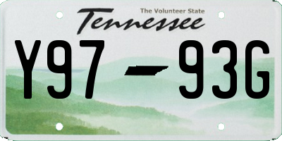 TN license plate Y9793G
