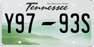 TN license plate Y9793S