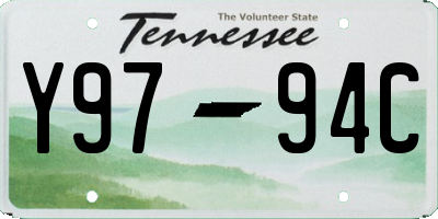 TN license plate Y9794C