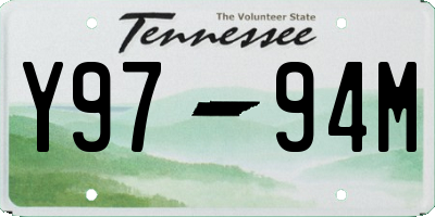 TN license plate Y9794M