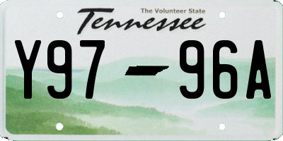 TN license plate Y9796A