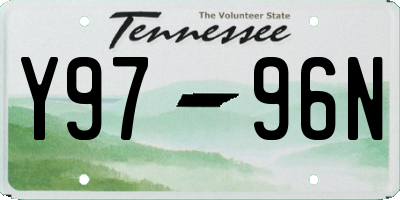 TN license plate Y9796N