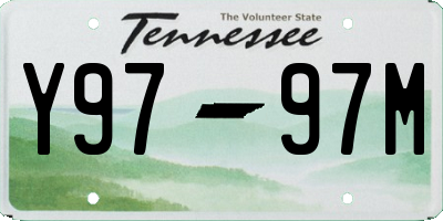 TN license plate Y9797M