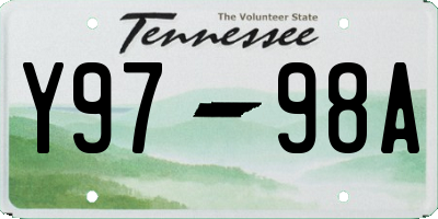 TN license plate Y9798A