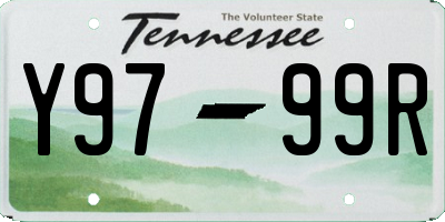 TN license plate Y9799R