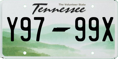 TN license plate Y9799X