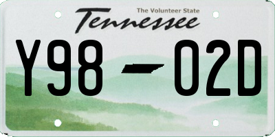 TN license plate Y9802D