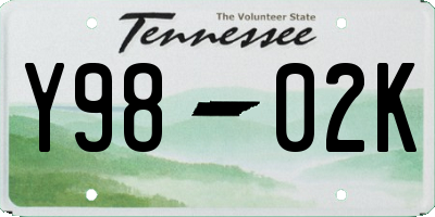 TN license plate Y9802K