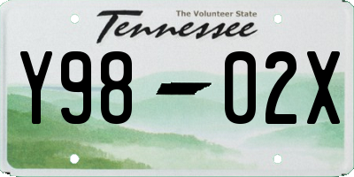TN license plate Y9802X