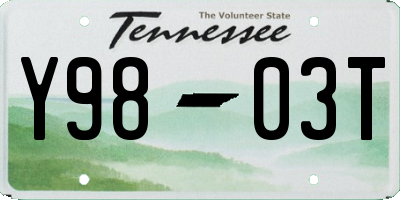 TN license plate Y9803T