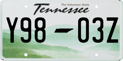 TN license plate Y9803Z