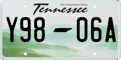 TN license plate Y9806A