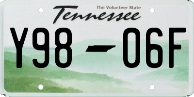 TN license plate Y9806F