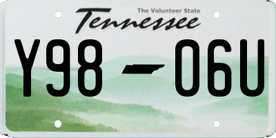 TN license plate Y9806U