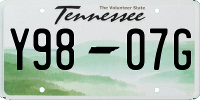 TN license plate Y9807G
