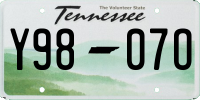 TN license plate Y9807O