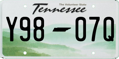TN license plate Y9807Q