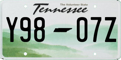 TN license plate Y9807Z