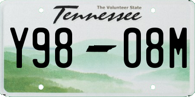 TN license plate Y9808M